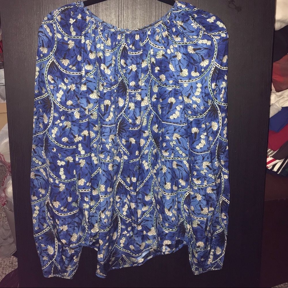 Elizabeth and James Blue Patterned Blouse Too